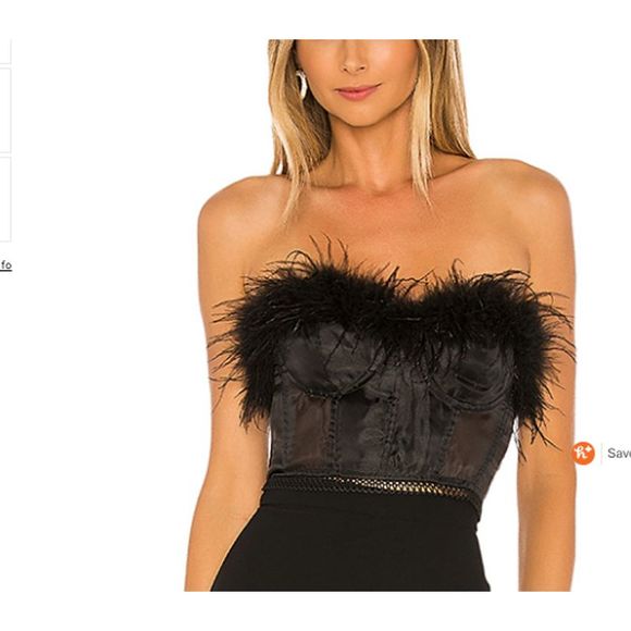 feather bustier top